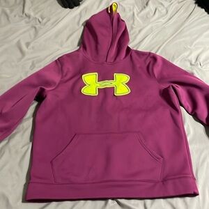 Girls plum and neon under Armour hoodie